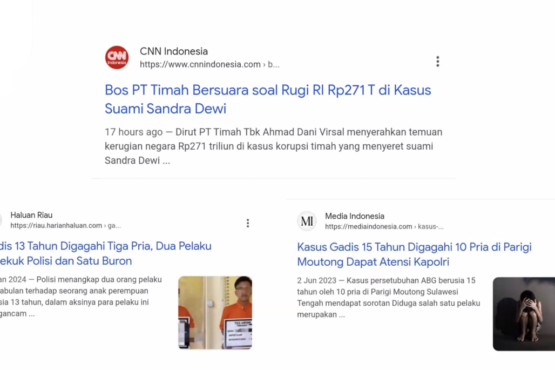 Example of Articles made by Indonesian Media using Women on Their Title. Source : Screenshot from Woman Empowerment Webinar (03/04).